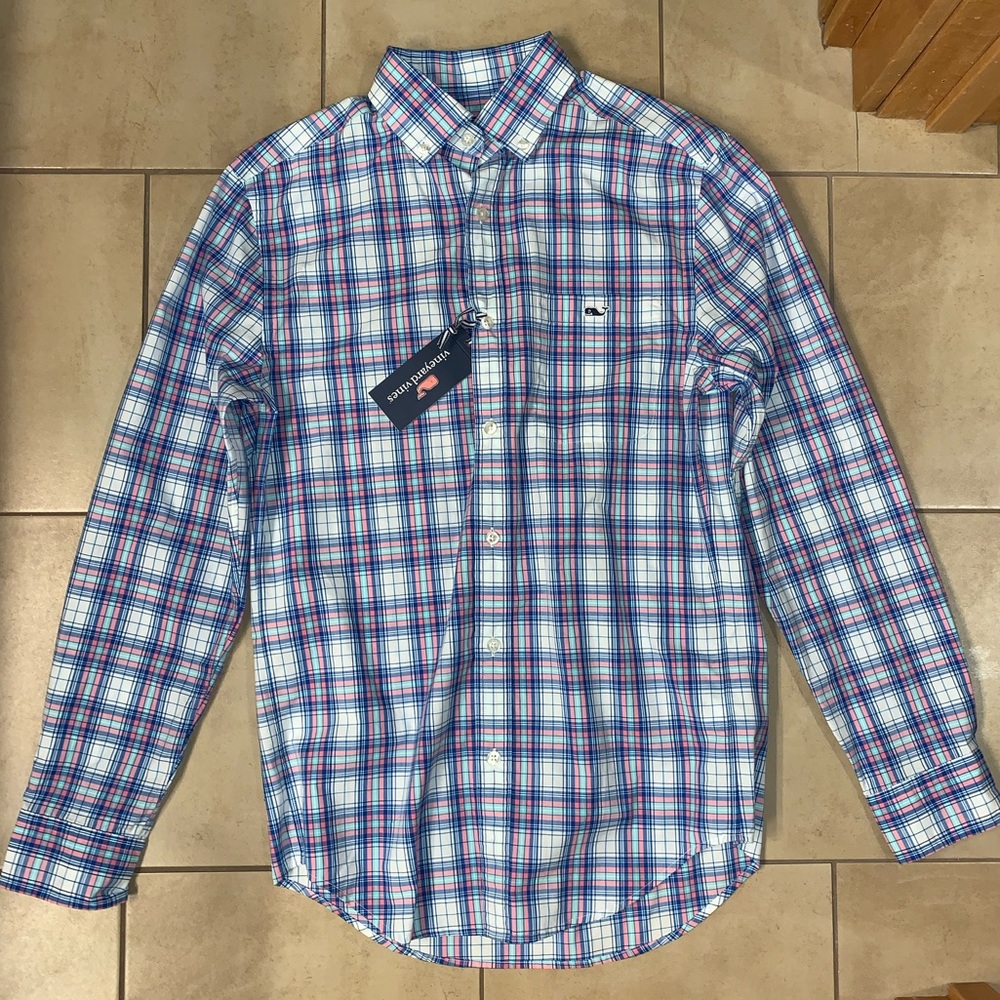 Vineyard Vines plaid polo long sleeve NWT
